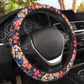 Colorful Small Flowers Car Steering Wheel Cover, Non-Slip Absorbing Sweat Car Wheel Cover Accessories for Men Women,Universal 15" Fit Auto SUV Vans Trucks
