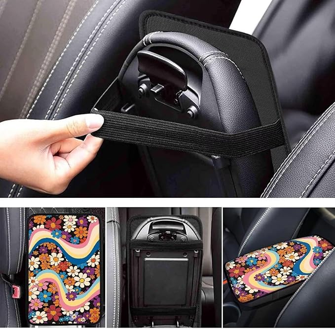 Biyejit Car Center Console Armrest Cushion Cover Pad Car Interior Decor Accessories Universal Fit for Sedan, Truck, SUV
