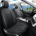 Vankerful Leather Seat Covers for Cars,Car Seat Covers Full Set,Automotive Seat Covers for Trucks,SUV,Leatherette,Universal Fit,Airbag Compatible Vehicles Seats Cushions(Full Set,Black)