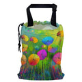 Watercolor Dandelion Car Garbage Bag,Colorful Dandelions Small Car Trash Bag Hanging Back of Seat,Drawstring Car Trash Bag with Adjustable Buckle,Car Accessories for Camping Travelling