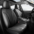 FEINEPRO Leather Car Seat Covers Full Set, Breathable Faux Leather Seat Covers for Cars SUV Sedan Waterproof Black