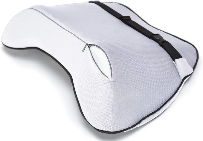 Castle Squire Firm Memory Foam Lower Back Backrest - Dense Foam Padding Lumbar Support Pillow for Home, Office, Auto, and Travel (Squire Size, Bone)