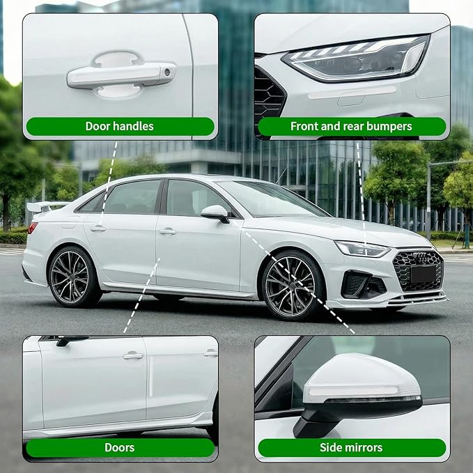AHQiZFX 14PCS Car Door Handle Protector, Transparent Silicone Anti Scratch Guard Sticker, Universal Auto Doors Handles Paint Guard Cover, Doors Handles Cup Protective Film for Most Vehicles