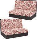 Stretch Rv Dinette Cushion Covers,2 Seat Rv Seat Covers with 1 Backrest & 1 Bench Covers,RV Cushion Couch Covers Dinette Both Seats for RV Camper (Red, 2 Backrest & 2 Bench Covers)