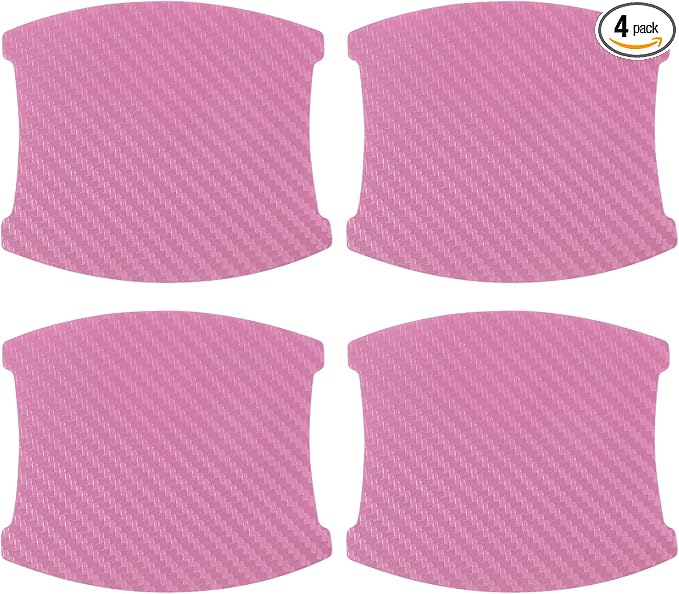 3D Car Door Handle Scratch Protector, 84x94mm Removable Magnetic Car Door Handle Protective Film Pink, 4 Pcs