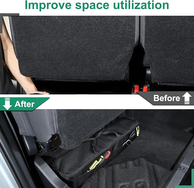 Under Seat Organizer Compatible with Toyota Tacoma 2024 2025 2026 Backseat Rear Under Seat Right Side Storage Bag Car Interior Organizer Accessories 1PCS