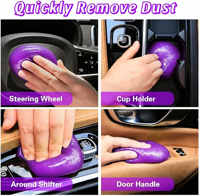 Car Cleaning Gel 2-Pack – Universal Car Cleaning Putty for Interior Detailing, Auto Cleaning Kit Slime & Dust Remover, Car Putty for Cleaning Vents, Dashboards & Keyboards, Gifts for Men & Women