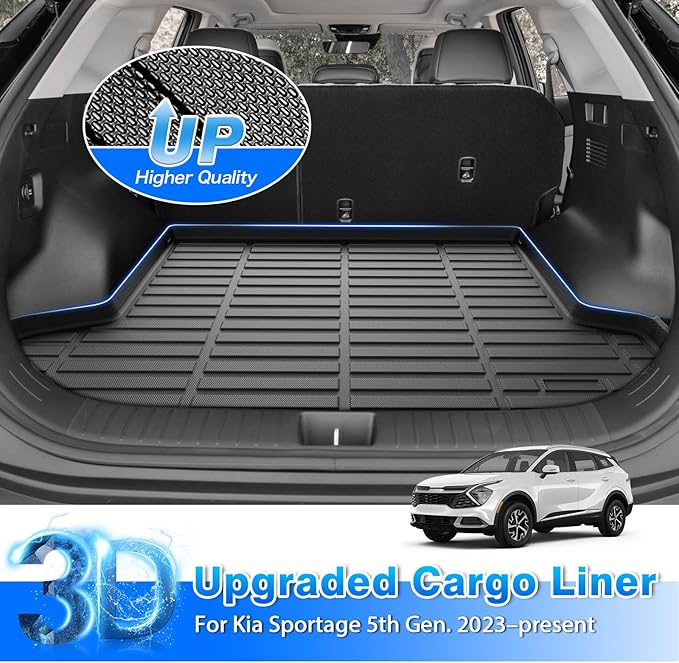 Cartist Floor Mats and Cargo Liner Fit for Kia Sportage 2023-2025 2026 (Only for Hybrid) All Weather Floor Mat for Sportage Accessories Heavy Duty Waterproof
