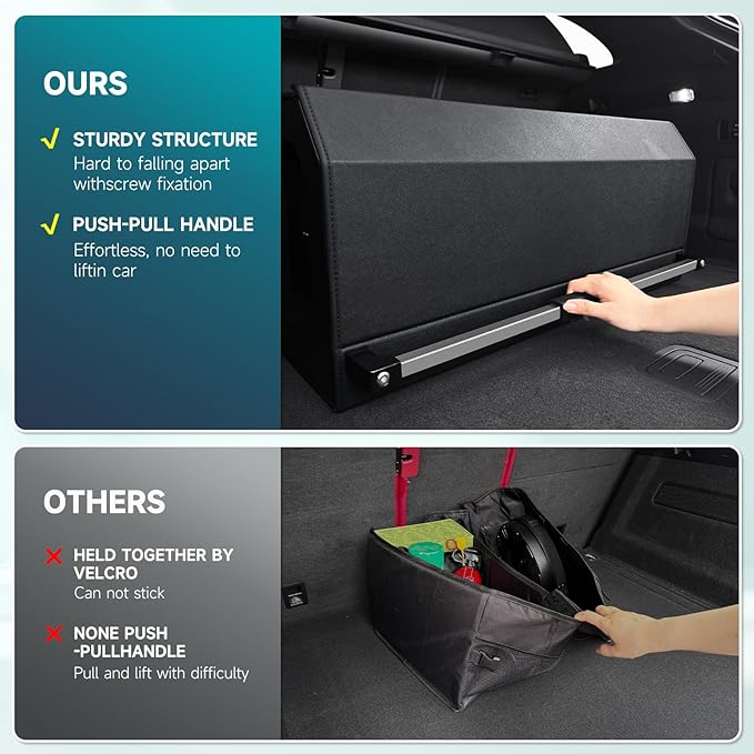CarCrate Trunk Organizer SUV with Light, Trunk Storage Box with Light, Trunk Organizer with Magnetic Lid & Sturdy Handle, Waterproof Car Storage Powered by 4 AA Batteries(Batteries Not Included)