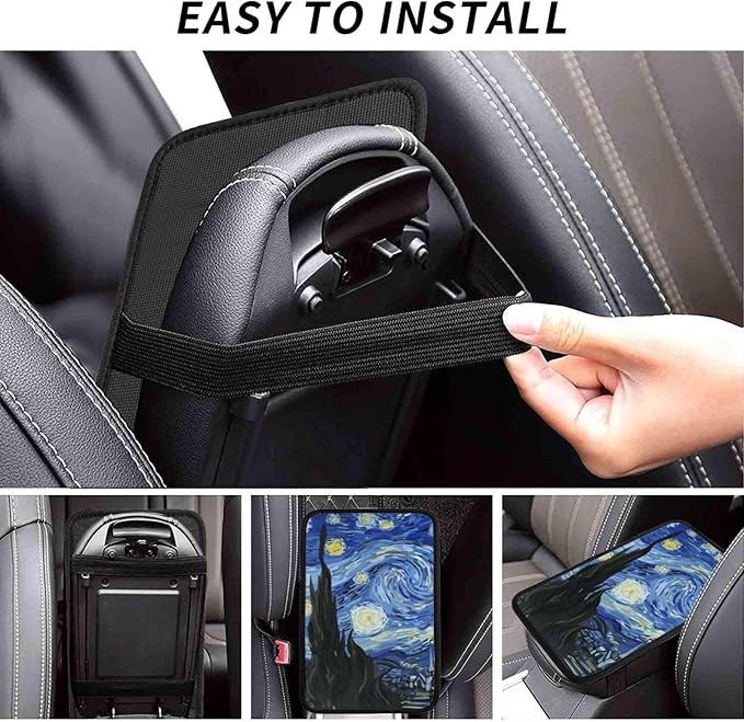 Night Sky The Starry Night Auto Center Console Armrest Pad Universal Car Center Console Cover Seat Box Cover for Sedan, Van, SUV, Truck Car Accessorie