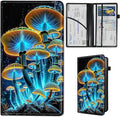 Qindaiwen Car Registration and Insurance Holder, Vehicle Card Document Elastic Band Closure Glove Box Organizer, Driver License Cards, Car Accessories for Essential Info, Shine Mushroom