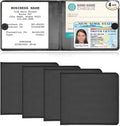 Kewucn 4 PCS Car Registration Insurance Holder, Essential Auto Card Glove Box Organizer, Vehicle Interior Accessories Perfect for Most Car, Truck, SUV (10.55''×4.8'', Black)