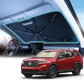 Nmoiss Windshield Sun Shade Umbrella – Custom-Fit for Pilot 2016–2025, Vinyl Coating Heat Shield, 99% UV Blocking, Keep Large SUV Interior Cool, Heavy-Duty Spring Structure