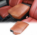 Armrest Box Cover, Center Console Armrest Cover Kit Compatible with Toyota Tundra 2007-2013 & Toyota Sequoia 2008-2015, Console Armrest Cushion Automotive Customized Console Armrest Cushion (brown)