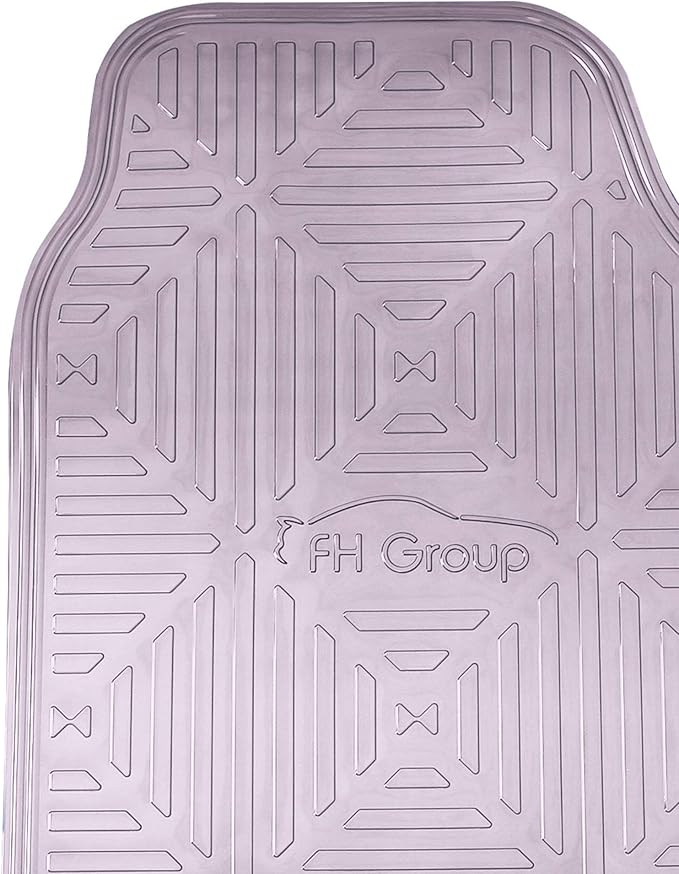 FH Group Automotive Floor Mats - Heavy-Duty Metallic Rubber Floor Mats for Cars, Universal Fit Full Set, Climaproof Floor Mats, Trimmable Floor Mats for Most Sedan, SUV, Truck Floor Mats Charcoal