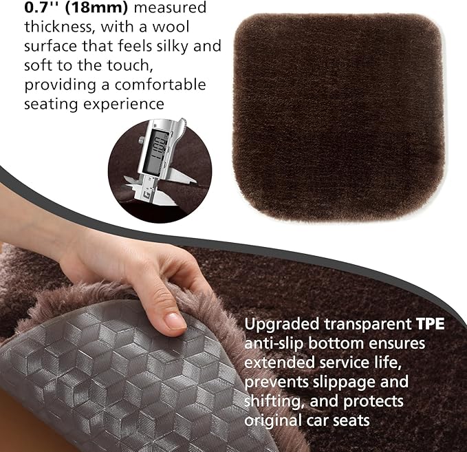 Fluffy Car Seat Cushion, Soft Comfort Faux Fur Seat Pad, Universal Driver Seat Cover, for Car Seats, Office Chairs, Home (1Pieces, Camel)
