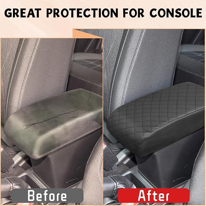 Center Console Cover Compatible with Ford Ecosport 2018-2022 Leather Armrest Box Cushion Cover Middle Console Pad
