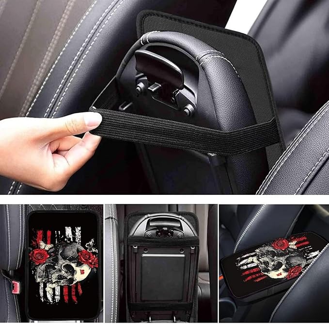 Biyejit Car Center Console Armrest Cushion Cover Pad Car Interior Decor Accessories Universal Fit for Sedan, Truck, SUV