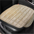 Car Seat Cushion, Soft Plush Auto Seat Cover with Non-Slip Silicone Bottom & Storage Pocket, Universal Breathable Vehicle Seat Cushion Pad for Car Truck SUV, Car Accessories (Beige)