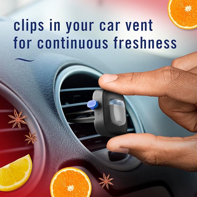 Febreze Car Air Freshener Vent Clip Old Spice Scent, .07 oz. Car Vent Clip, Pack of 4