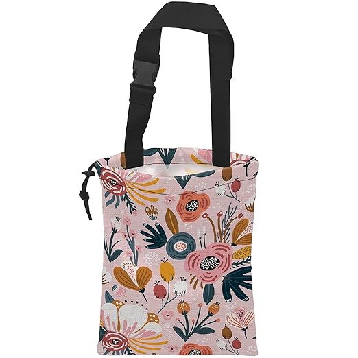 ghatobty Car Trash Bag Creative Floral Car Garbage Bag Hanging Car Trash Can for Back Seat with Drawstring, Waterproof Garbage Bags for Car Accessories Vehicle Travelling Camping Outdoor