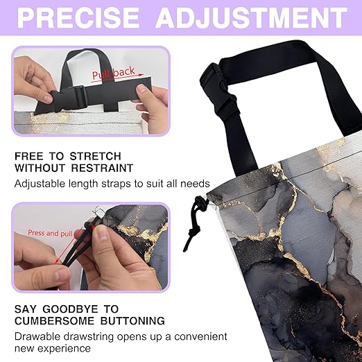 UUCBTAH Car Trash Bag Gray Gold Marble Car Trash Bin Leakproof Waterproof Car Trash Can for Back Seat, Foldable Car Garbage Bag with Adjustable Straps and Drawstring for Car Accessories