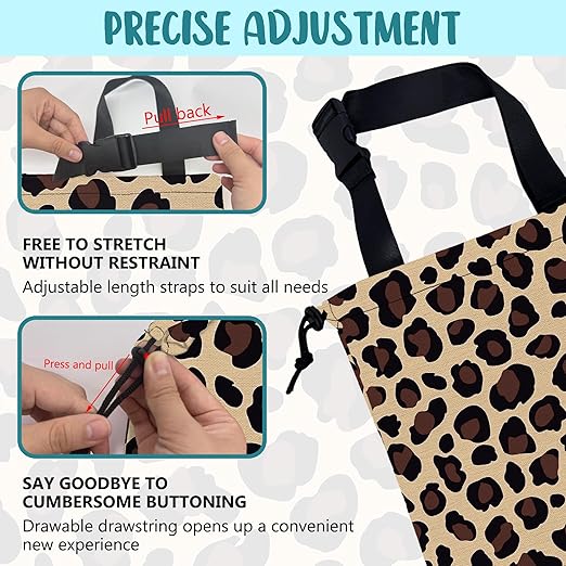 KXWQTRDD Car Trash Bag Abstract Brown Leopard Leak-Proof Car Garbage Bag with Drawstring Foldable Canvas Trash Bin with Adjustable Buckle for Car Accessories, Travelling, Camping