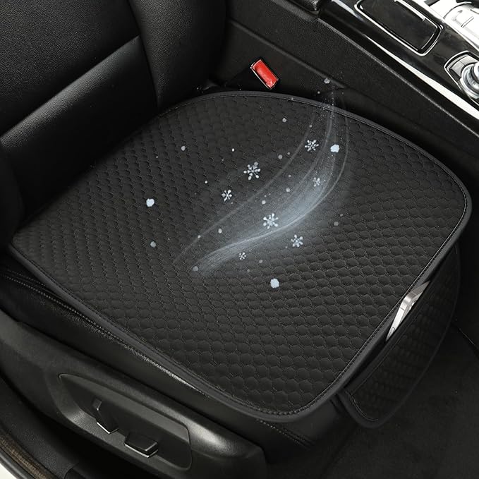West Llama Car Seat Covers for Summer,Ice Silk Bottom Seat Covers for Cars Include 1 Piece Front Driver Seat Pad Mat Universal Fits 90% SUVs,Cars,Sedans(1Piece-Black)