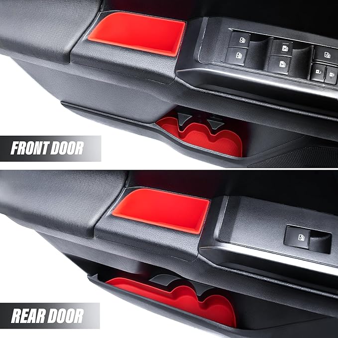 bgucar Interior Silicone Liner Insert Custom Fit for Tacoma 2016-2023, Silicone Organizer Tray for Tacoma Gen 3rd Crew Cab only - Fully Covered - for Tacoma Accessories