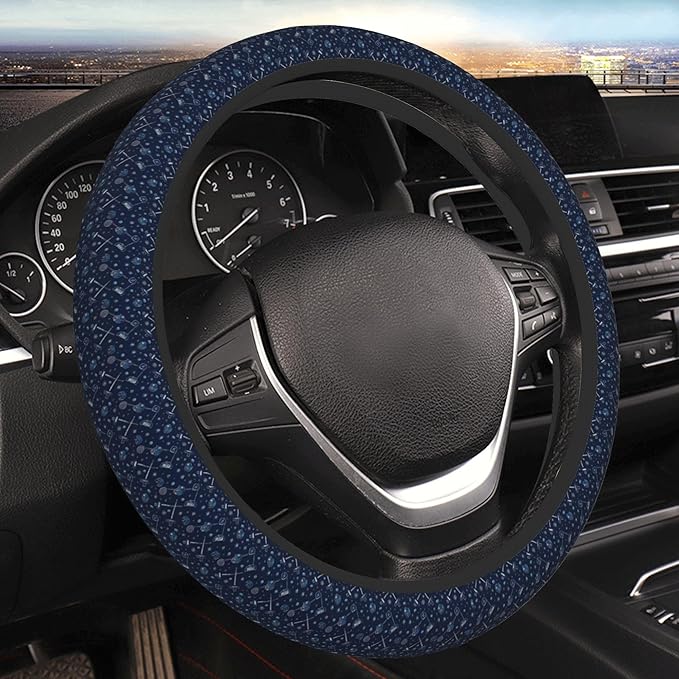 Car Steering Wheel Cover 15 Inch Leather Breathable Universal Auto Steering Wheel Protector Fit Auto Suvs Van Truck - Play Hockey 3