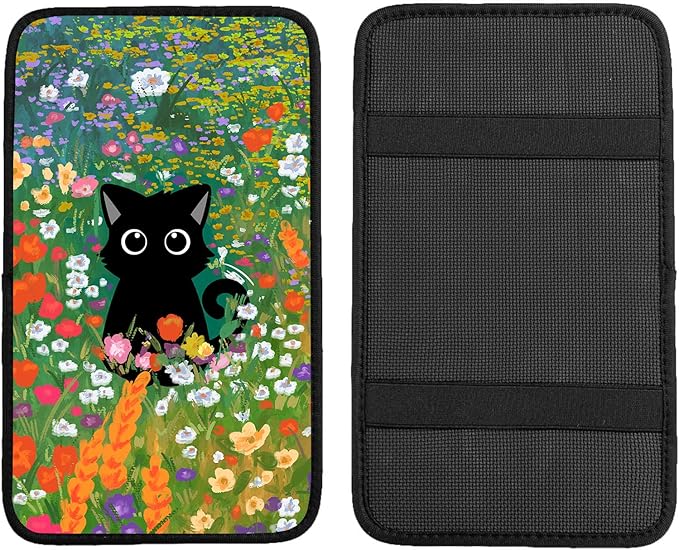 Auto Center Console Cover,Black Cat3 Soft Waterproof Car Center Console Cover,Universal Fit for Most Vehicle SUV Truck Accessories Decor