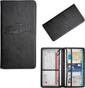 Augeny Car Registration and Insurance Holder, 5.11" x 9.44" Premium Auto Glove Box Organizer with Magnetic Closure, Wallet Case Accessories for Cards, Document, Driver License (Black)