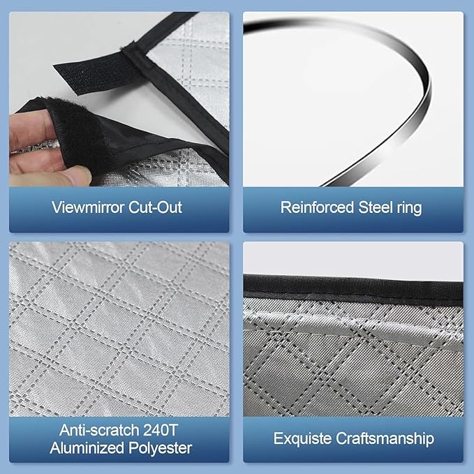 KMF Windshield Sun Shade for Audi Q5 2018-2024 with 310T Foldable Car Sun Shade,Custom Fit Sunshade for Front Window Sun Visor Protector Interiors Block UV Rays Accessories