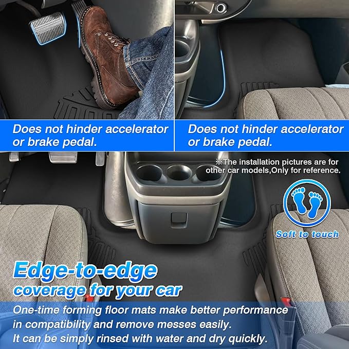 Express Floor Mats - Car Mats for 2015-2025 Chevrolet Chevy Express Van & GMC Savana Van 1500/2500/3500, All Weather Floor Mat for Express Accessories, Car Accessories
