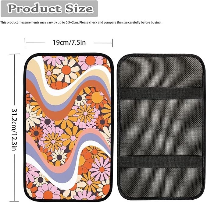 Biyejit Car Center Console Armrest Cushion Cover Pad Car Interior Decor Accessories Universal Fit for Sedan, Truck, SUV