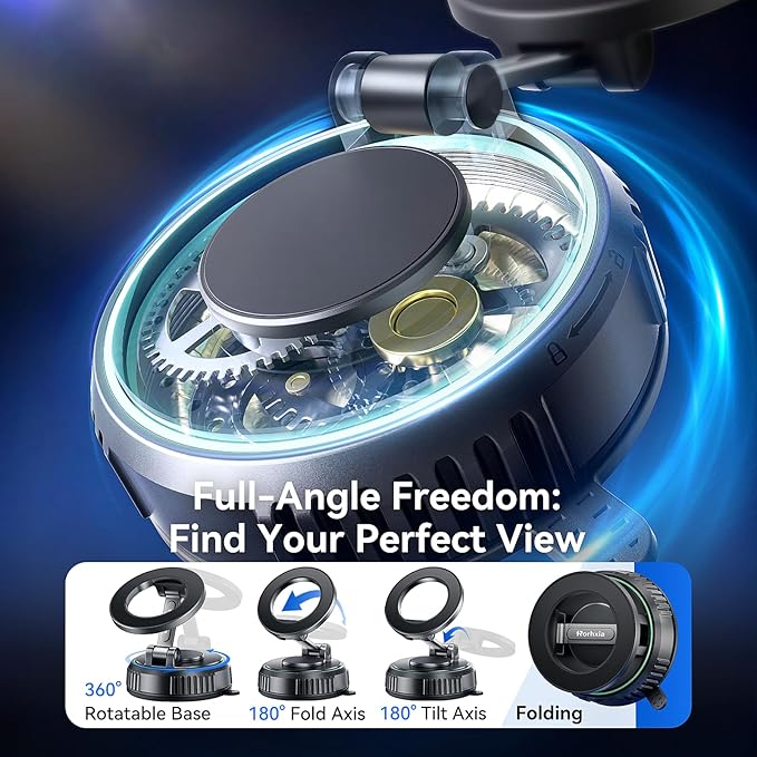 Rorhxia 2026 Upgraded Magnetic Phone Holder for Car Dashboard and Windshield, [Various Material Dashboard Friendly] Strong Magnet, Mag-Safe Car Phone Mount, Fit for iPhone 17 Pro Max 16 15 14 13 12