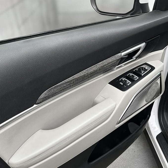 Amzcar Car Door Handle Protector, Car Exterior Door Handle Bowl Cover Trim, Outer Cup Bowl Scratches Protector Decorative, Compatible with Kia Telluride 2020-2024 Accessories (Wood Grain)