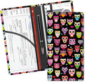 ADUQLZUX Leather Car Registration and Insurance Card Holder, Cute Car Accessories Vehicle Glove Box Car Organizer for Documents, Cards, License Cute Colorful Owls