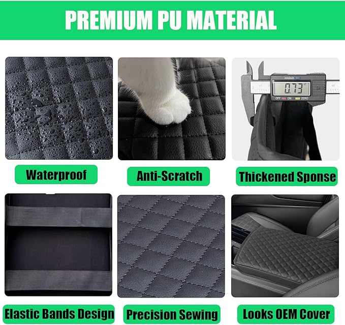 Center Console Cover for Cadillac Escalade 2021 2022 2023 2024 2025 2026 - Premium PU Leather Armrest Pad with Extra Padding, Scratch-Resistant & Stylish for Escalade Interior Accessory
