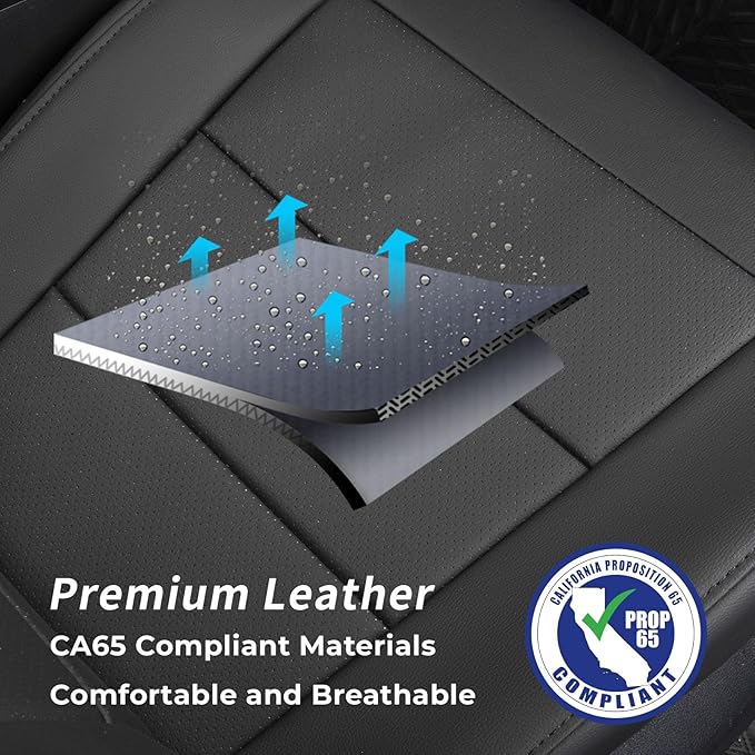 coverdream Corolla Cross Leather Seat Covers Custom Fit for 2023-2026 Toyota Corolla Cross Hybrid S,SE,XSE,Nightshade SUV,Fully Covered,Luxury Waterproof Car Seat Protector(Full Set,Black)