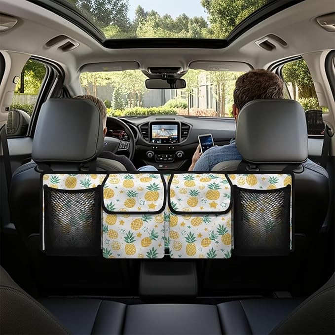 Trunk Organizer for Car Large Capacity Car Organizer, Pineapple Foldable Trunk Organizer for SUVs & Sedans, Space Saving Car Organization for Car Accessories, Tools, Sundries