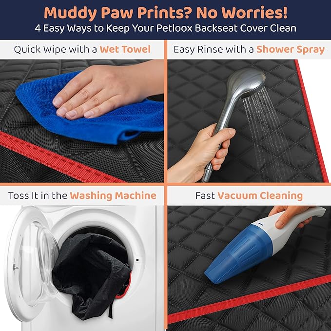 Petloox Front Seat Dog Cover for Car, Truck & SUV - Waterproof, Non-Slip Pet Car Seat Cover for Dogs - Durable, Easy to Install & Clean, Front Passenger Seat Protector for Pets & Vehicles