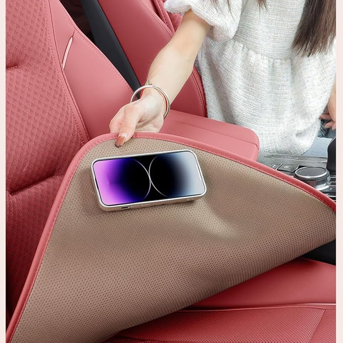 Car Seat Cushions for Mazda 2 3 5 6 MX-5 MX-30 CX3 CX-30 CX-5 CX-50 CX-7 CX-8 CX-9, Anti-Scratch Seat Cushions Breathable and Soft Car Seat Cushions Car Interior Accessories,A Red- Rear Row