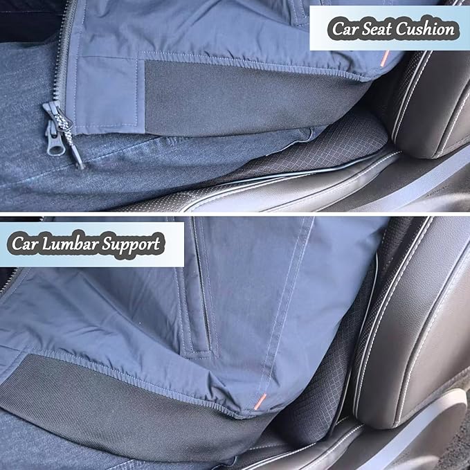 2 in 1 Wedge Car Seat Cushion or Lumbar Support - 3.2 inches Soft Memory Foam Cushion for Car Seat Driver for Comfort - Driving Cushion for Butt and Back Sciatica Pain Relief, Gray