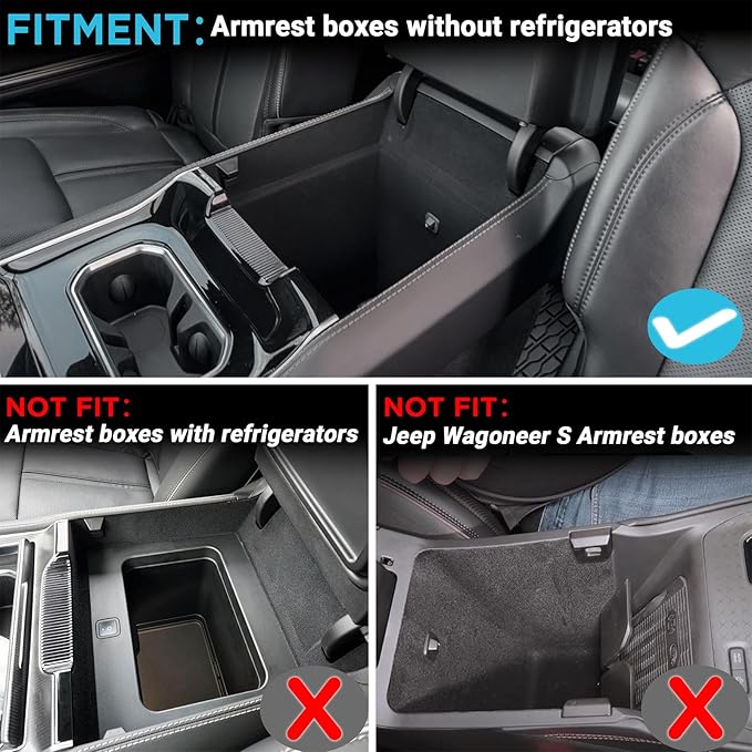 Sinminou Center Console Organizer Compatible with 2022-2025 Jeep Wagoneer/L, 2022-2025 Jeep Grand Wagoneer/L Accessories, Armrest Storage Box