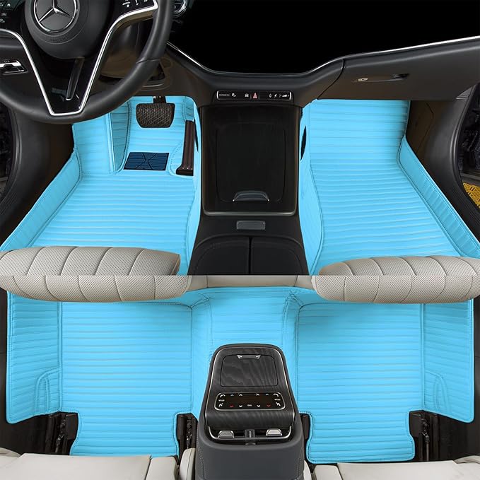 Luxury car Floor mats are for 99% of Vehicle Models,All Weather car Floor mats Provide Comprehensive Protection for Vehicles,Floor mats for car Personalized Customization! (SkyBlue=)