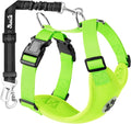 SlowTon Dog Seat Belt Harness for Car, Dog Car Harness Adjustable Mesh Breathable & Dog Seatbelt Safety Tether with Elastic Bungee for Small Medium Large Pets(Lime, Double Clip, XS)