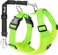 SlowTon Dog Seat Belt Harness for Car, Dog Car Harness Adjustable Mesh Breathable & Dog Seatbelt Safety Tether with Elastic Bungee for Small Medium Large Pets(Lime, Double Clip, L)