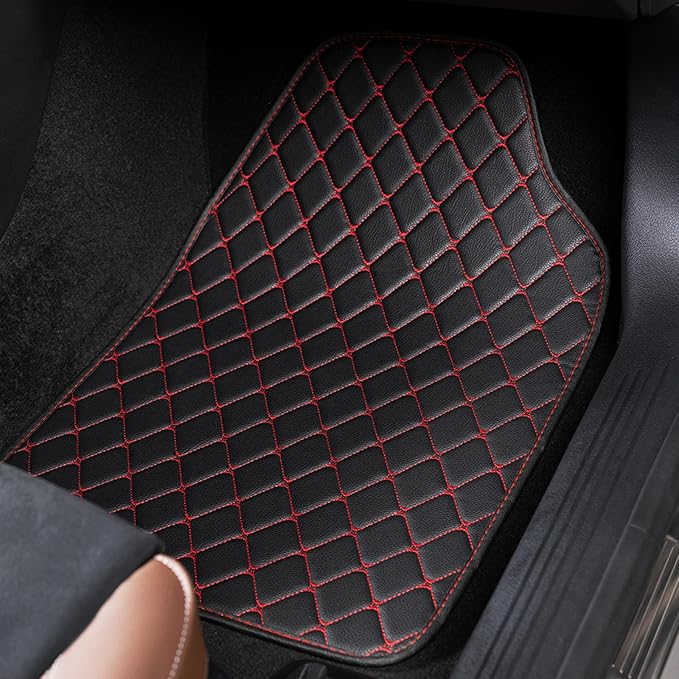 COLINOO Luxury Leather Car Mats Universal Fit Car Floor Mats All Weather Car Mats Full Set for Car SUV Van & Truck
