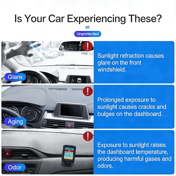 Upgraded Dash Mat for 2008-2013 Honda Accord Polyester Dash Board UV Protection Non-Slip Windshield Reflective Dash Cover Interior Accessory Black